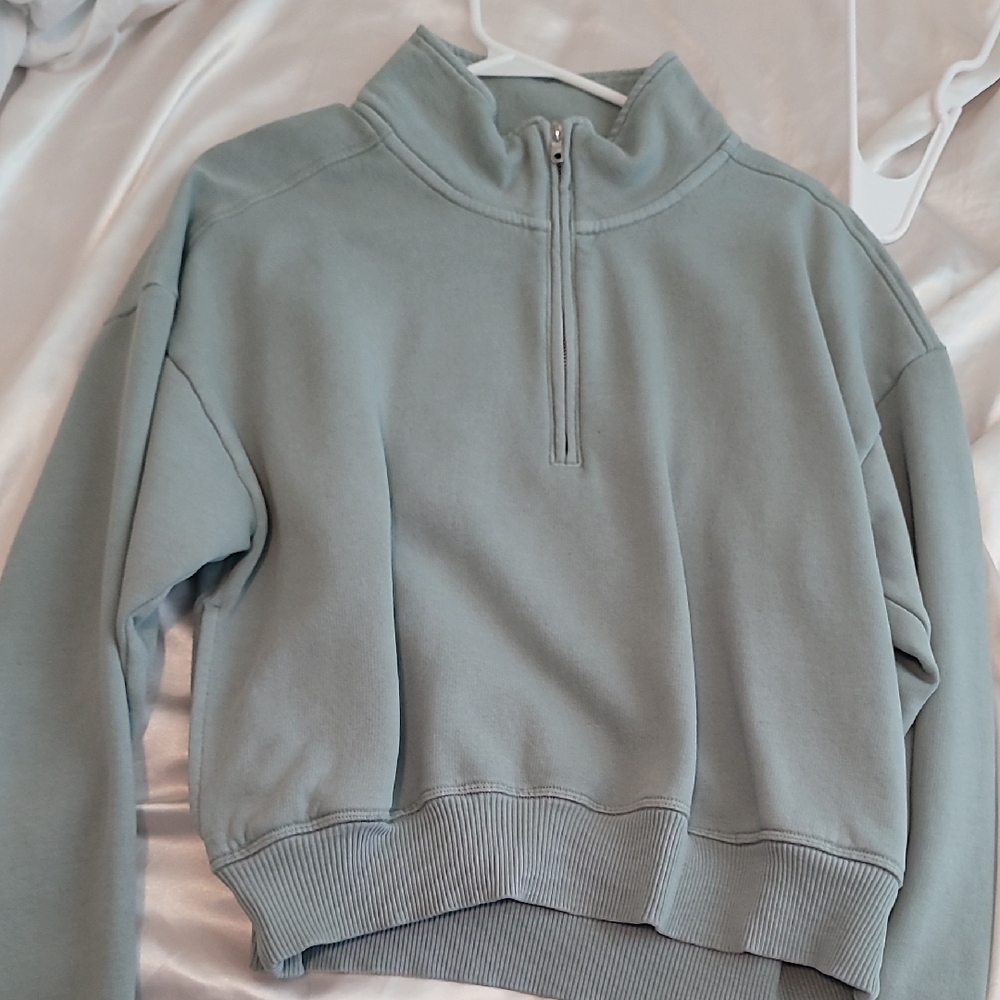 PINK Victoria's Secret Sage Green Half-Zip Pullover